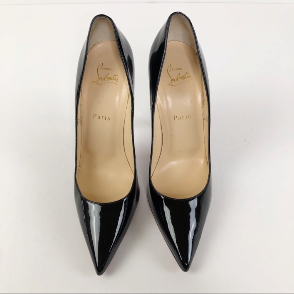 Christian louboutin black patent Heel